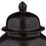 4_Alfano 10.75" High Onyx Black Ceramic Ginger Jar Urn with Lid more views