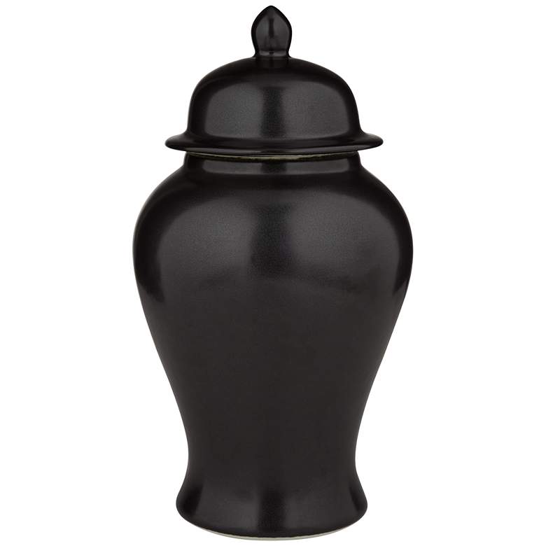 Image 6 Alfano 10.75" High Onyx Black Ceramic Ginger Jar Urn with Lid more views