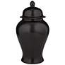 6_Alfano 10.75" High Onyx Black Ceramic Ginger Jar Urn with Lid more views