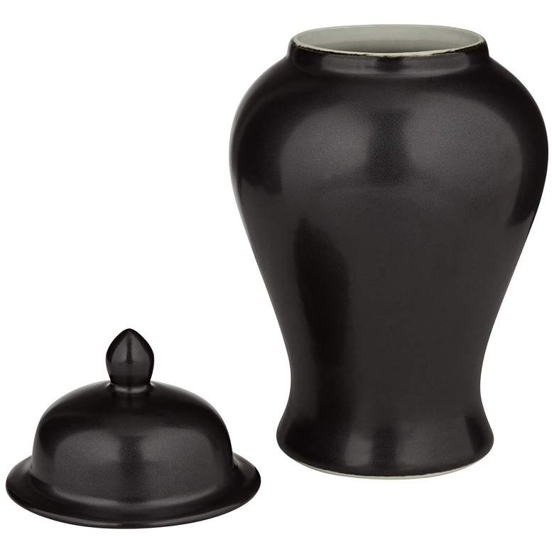 Image 7 Alfano 10.75" High Onyx Black Ceramic Ginger Jar Urn with Lid more views