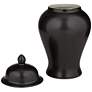 7_Alfano 10.75" High Onyx Black Ceramic Ginger Jar Urn with Lid more views