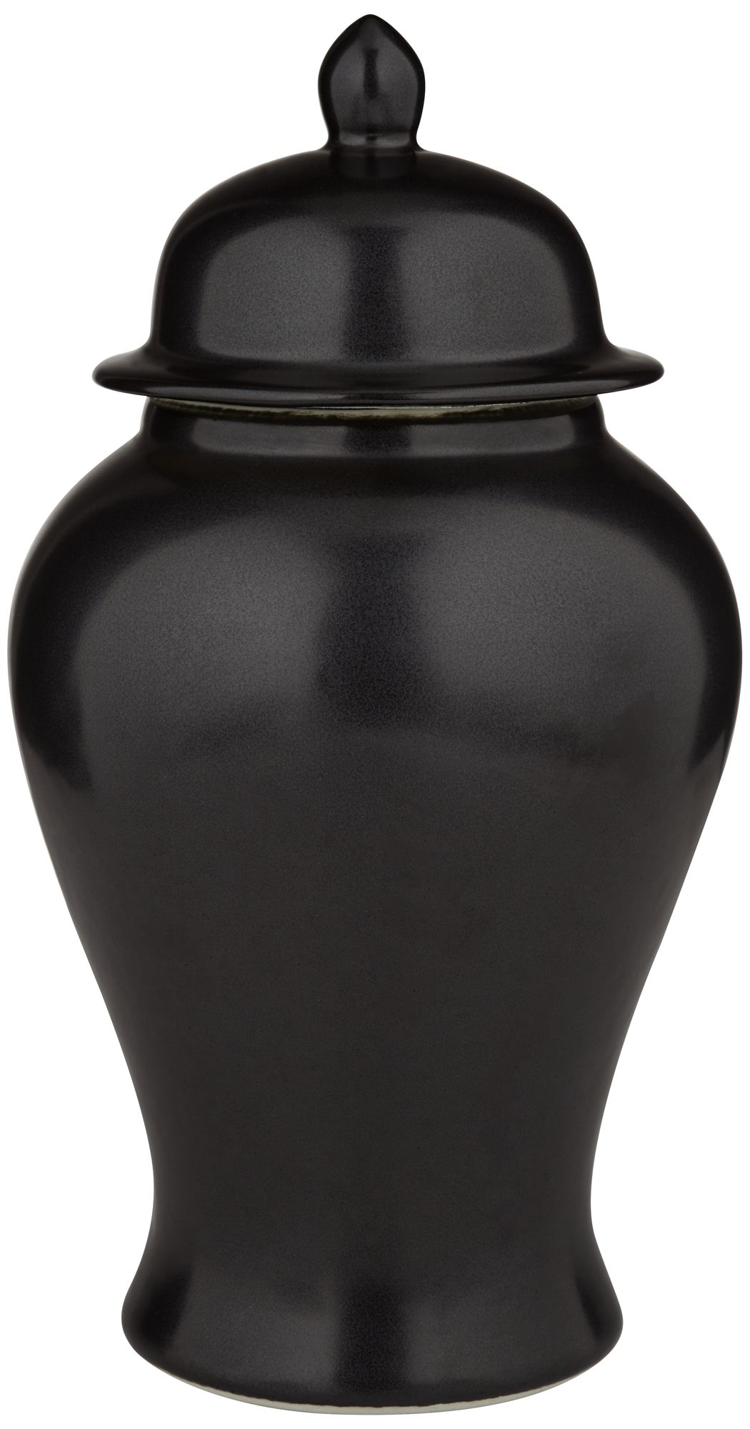 Alfano 10 3/4" High Onyx Black Ceramic Ginger Jar Urn with Lid in scene