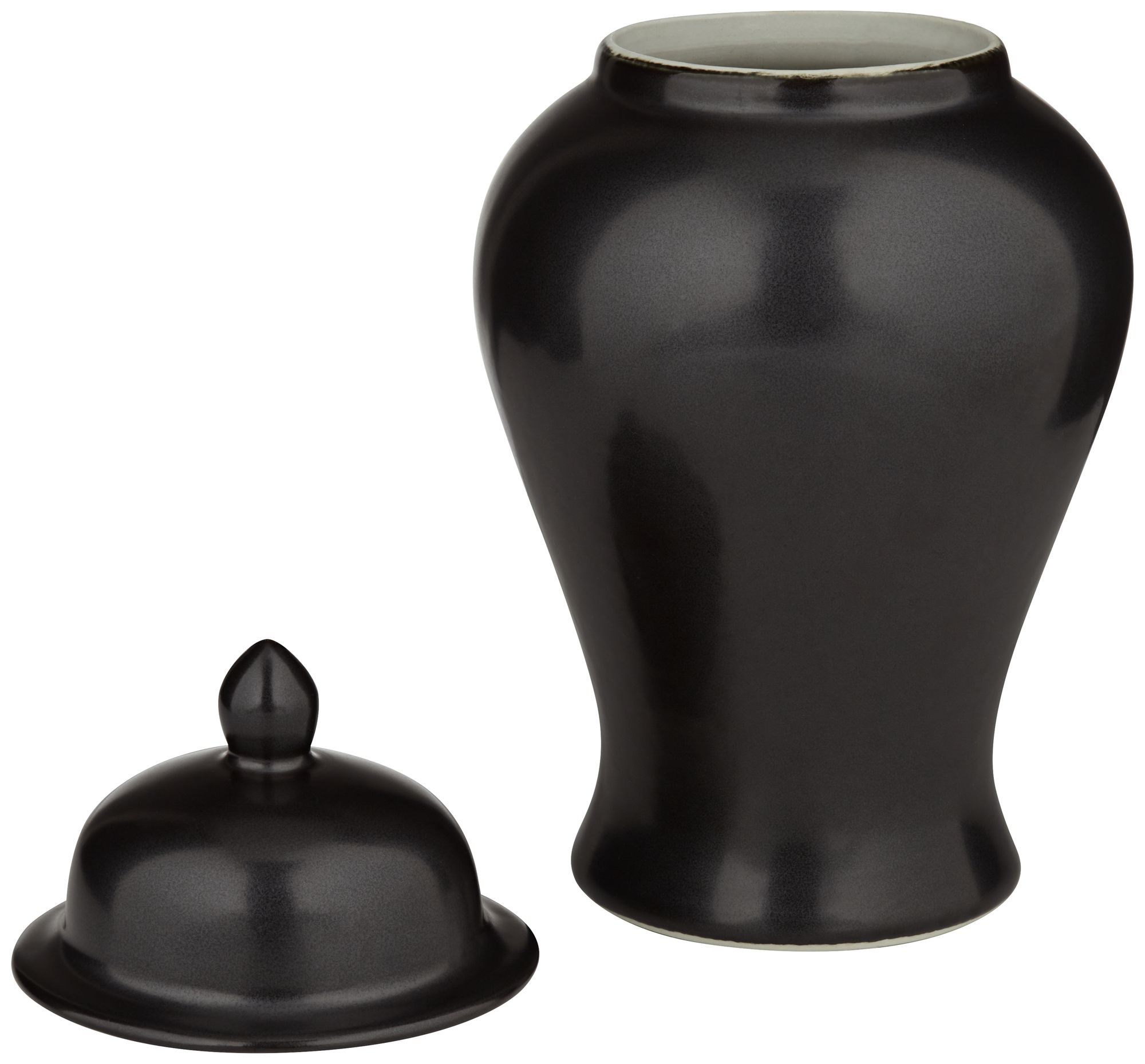 Alfano 10 3/4" High Onyx Black Ceramic Ginger Jar Urn with Lid in scene