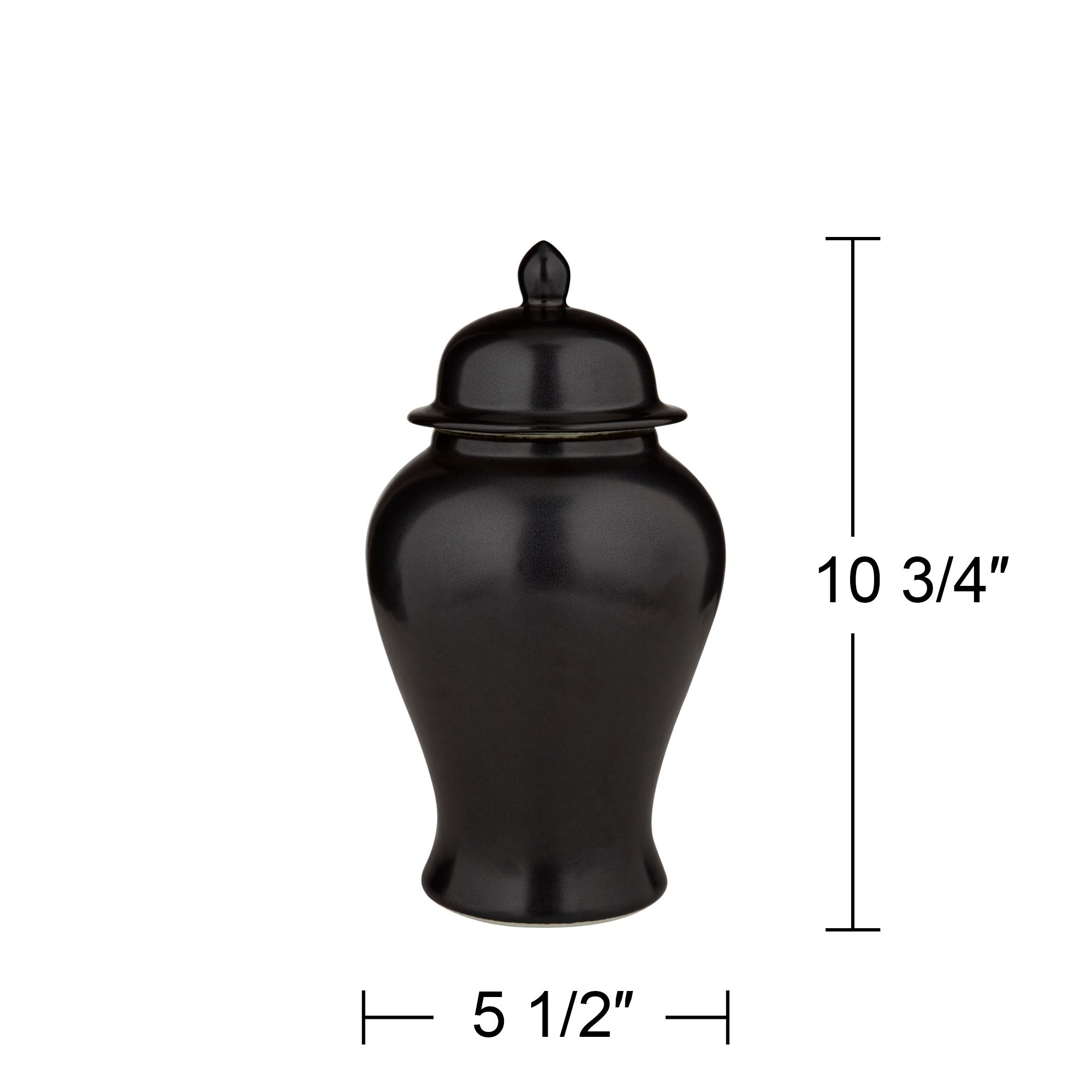 Alfano 10 3/4" High Onyx Black Ceramic Ginger Jar Urn with Lid in scene