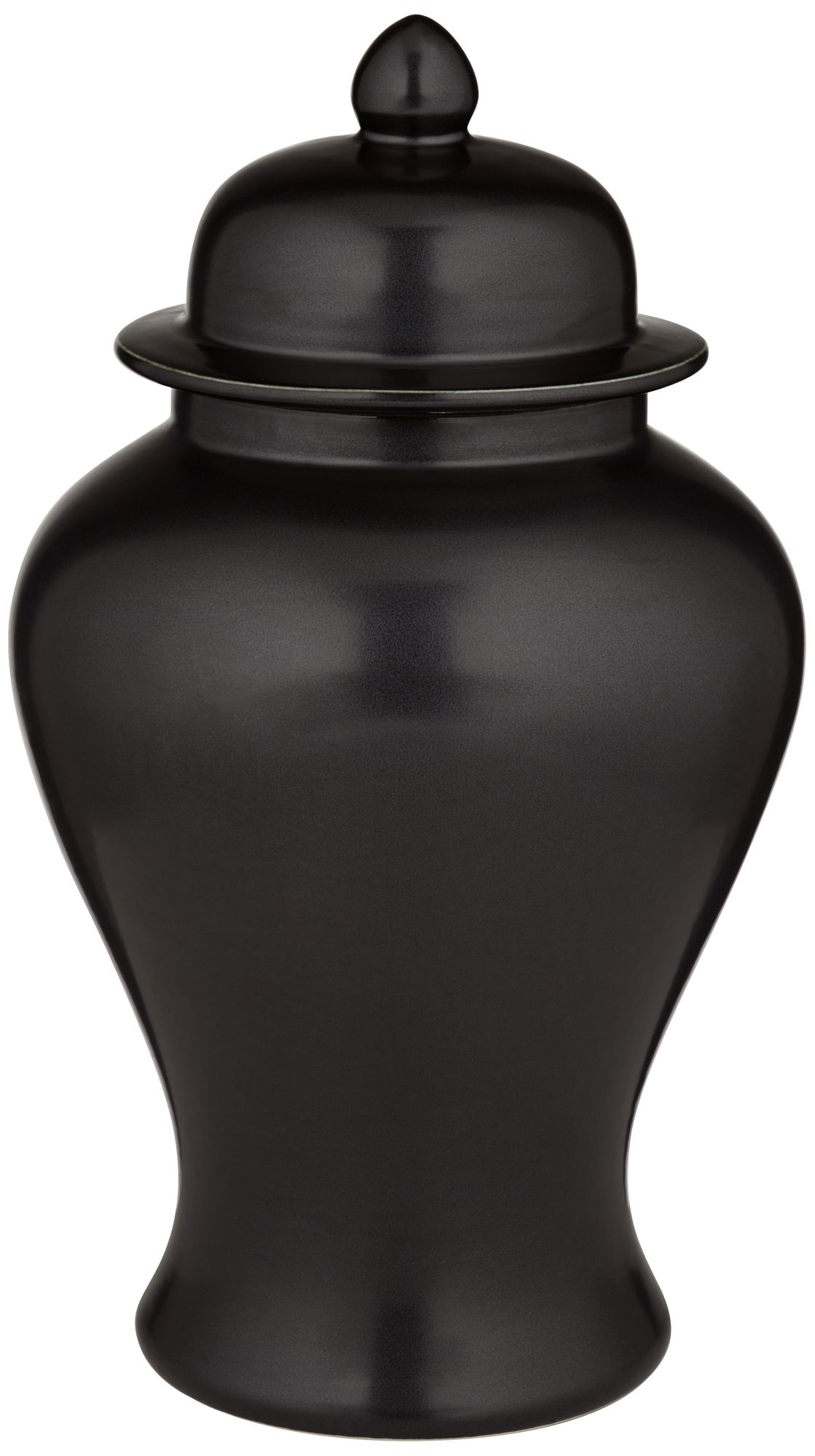 Image 3 Alfano 15" High Onyx Black Ceramic Ginger Jar Urn with Lid