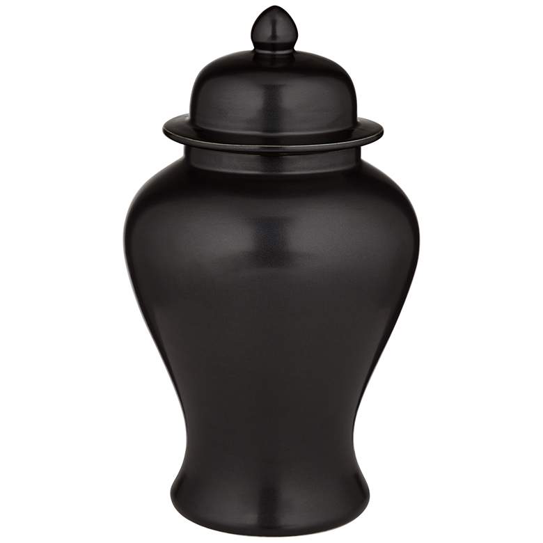 Image 3 Alfano 15" High Onyx Black Ceramic Ginger Jar Urn with Lid