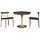 Alfie Pine Top and Brushed Brass 3-Piece Dining Set