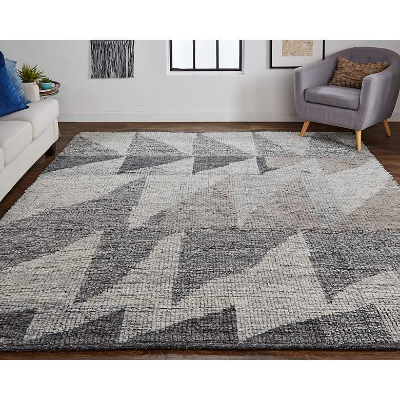 Image 1 Alford 6910F 5'6"x8'6" Silver Gray Taupe Geometric Area R
