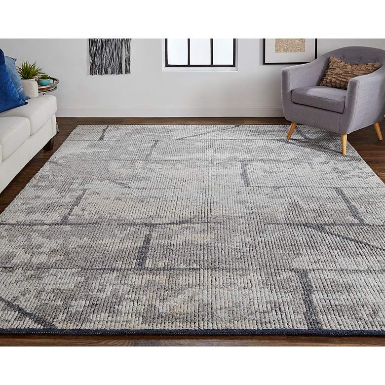 Image 1 Alford 6925F 5'6"x8'6" Light Gray and Brown Wool Area Rug