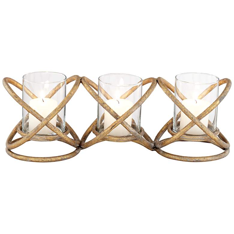 Image 1 Alford Copper Criss Cross Votive Candle Holders