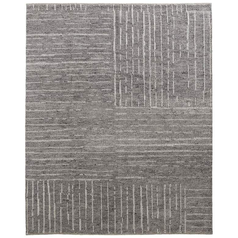 Image 1 Alford Modern Checkered Hand Knotted Gray Area Rug 6913F