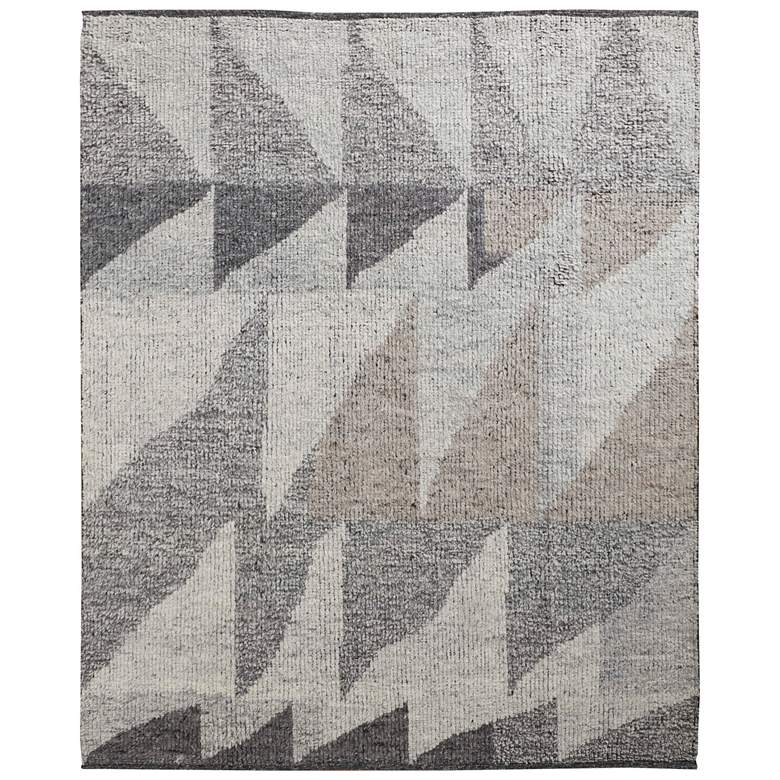 Image 1 Alford Modern Geometric Hand Knotted Ivory Area Rug 6910F