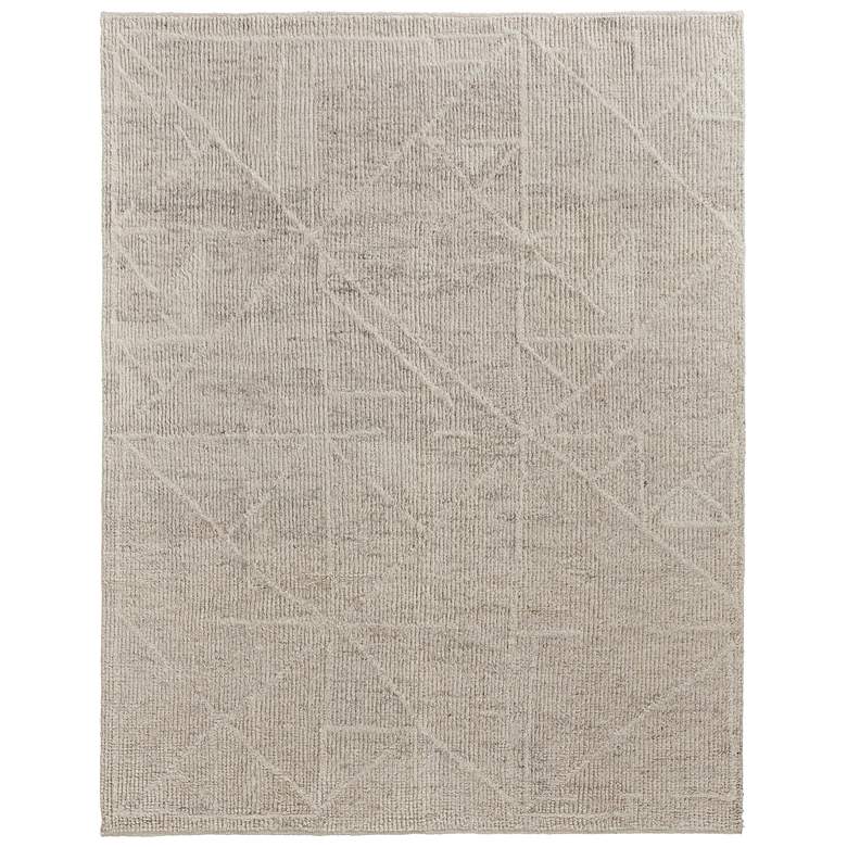 Image 1 Alford Modern Solid Hand Knotted Ivory Area Rug 6921F