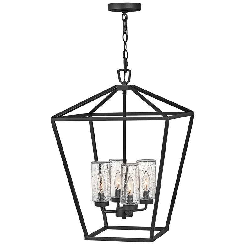 Image 2 Alford Place 17 inch Wide Black 4-Light Outdoor Foyer Chandelier