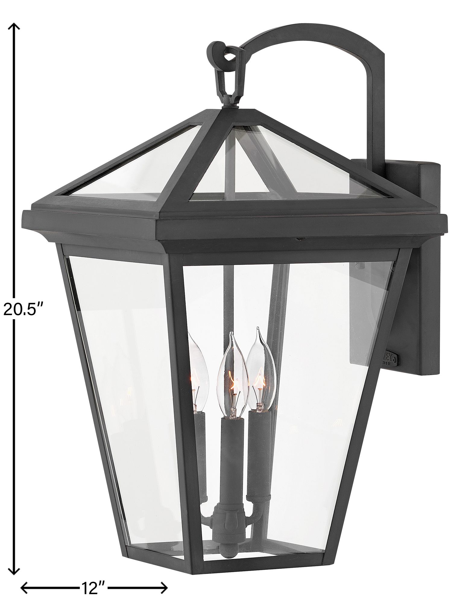 Alford Place 20 1/2" High Black 3-Light Outdoor Wall Light