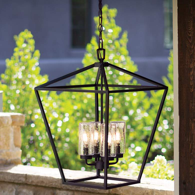 Image 1 Alford Place 24 1/2"H Black 4 Watts Outdoor Hanging Light