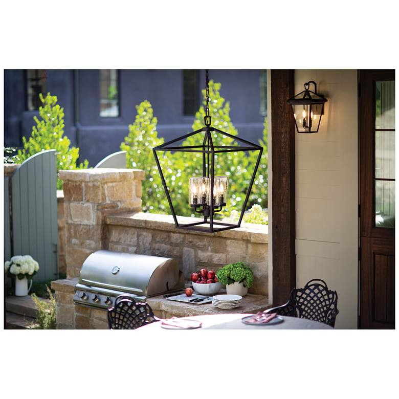 Image 6 Alford Place 24 1/2"H Black 4 Watts Outdoor Hanging Light more views