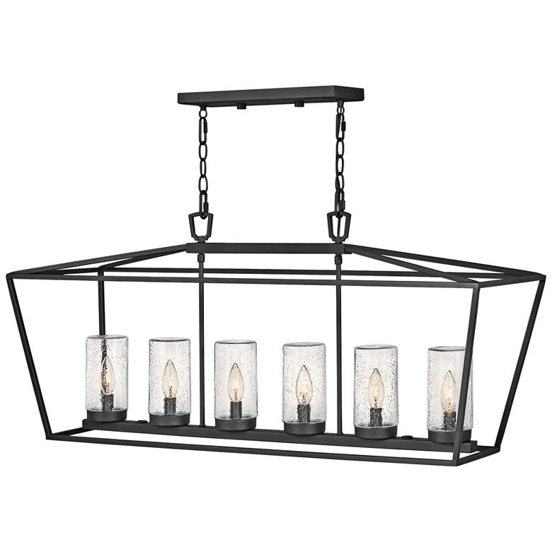 Image 2 Alford Place 40 inchW Black 6-Light Outdoor Island Chandelier
