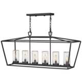 Alford Place 40&quot;W Black 6-Light Outdoor Island Chandelier