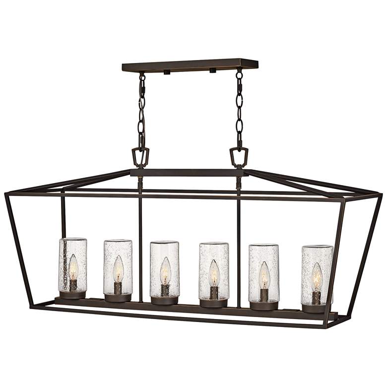 Image 2 Alford Place 40"W Bronze 6-Light Outdoor Island Chandelier