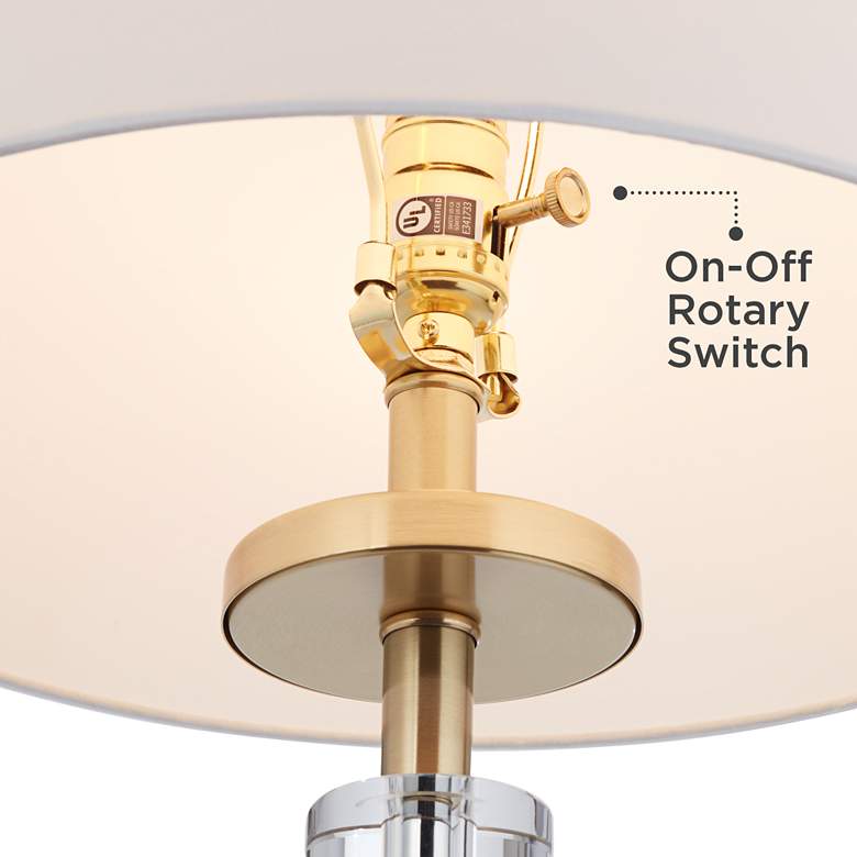Image 4 Alfred 30 1/2" High Soft Brass and Crystal Column Table Lamp Set of 2 more views