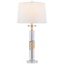 1_Alfred 30 1/2" High Soft Brass and Crystal Column Table Lamp