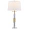 Alfred 30 1/2" High Soft Brass and Crystal Column Table Lamp