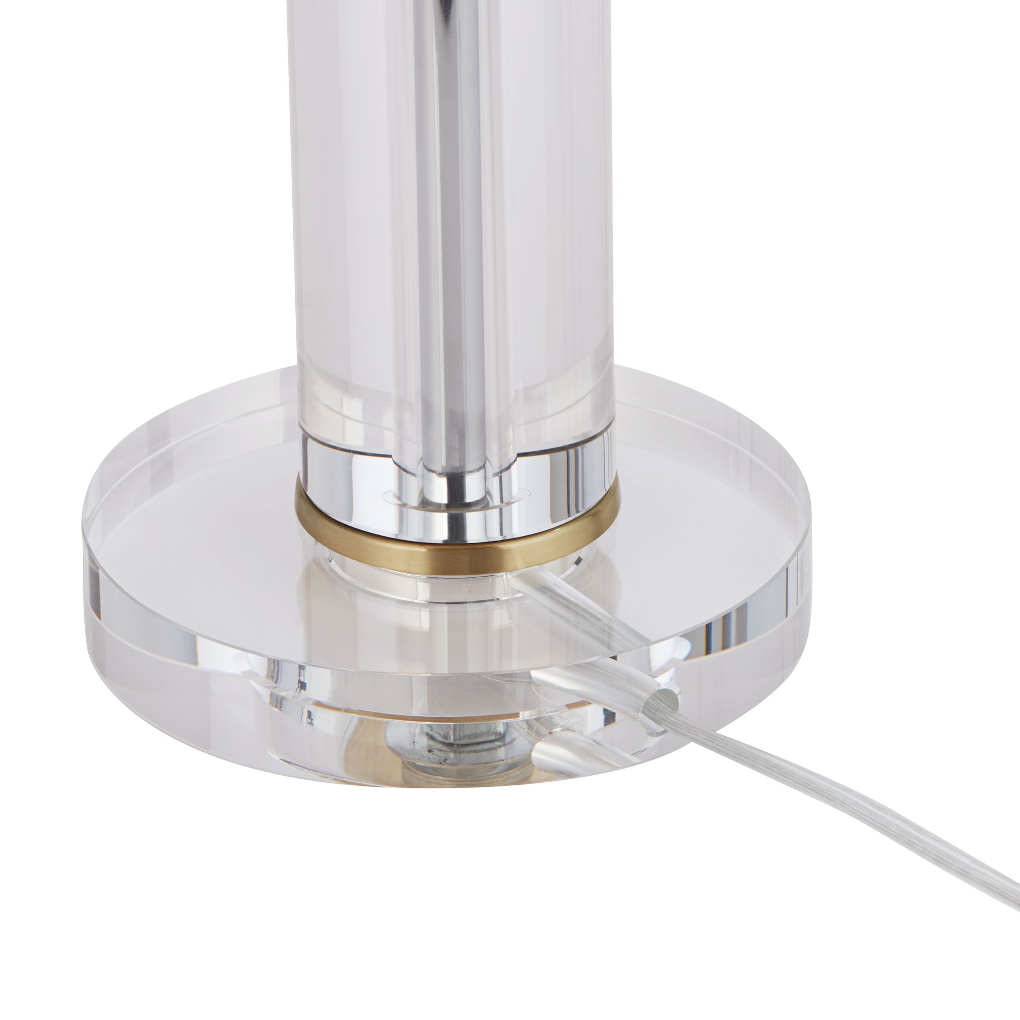 Alfred 30 1/2"H Soft Brass and Crystal Column Table Lamp with Dimmer