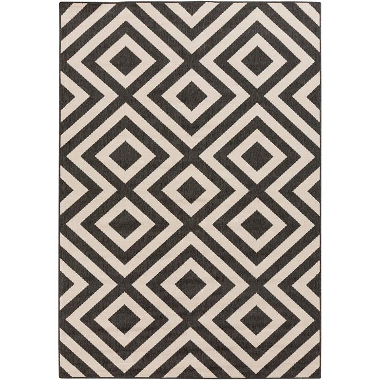 Image 1 Alfresco ALF-9639 5&#39;3 inchx7&#39;7 inch Black and Cream Outdoor Area 