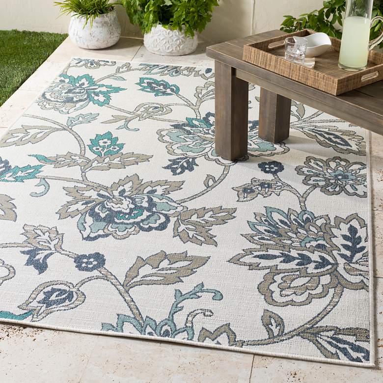 Image 1 Alfresco ALF-9674 5'3"x7'7" Taupe and White Outdoor Area