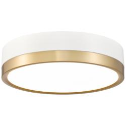 Algar 12" Wide Matte White and Modern Gold LED Ceiling Light