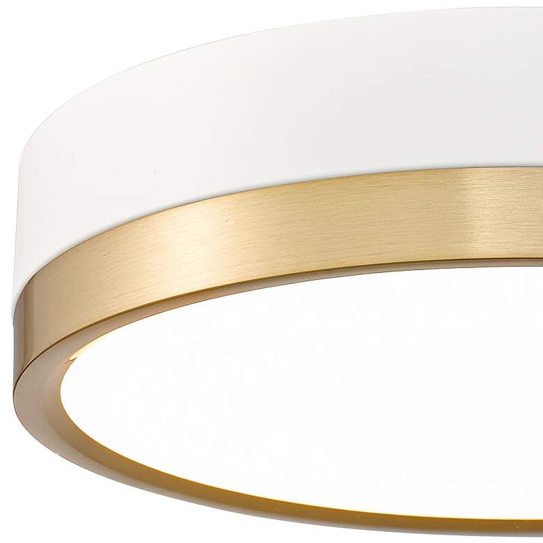 Image 4 Algar 12" Wide Matte White and Modern Gold LED Ceiling Light more views