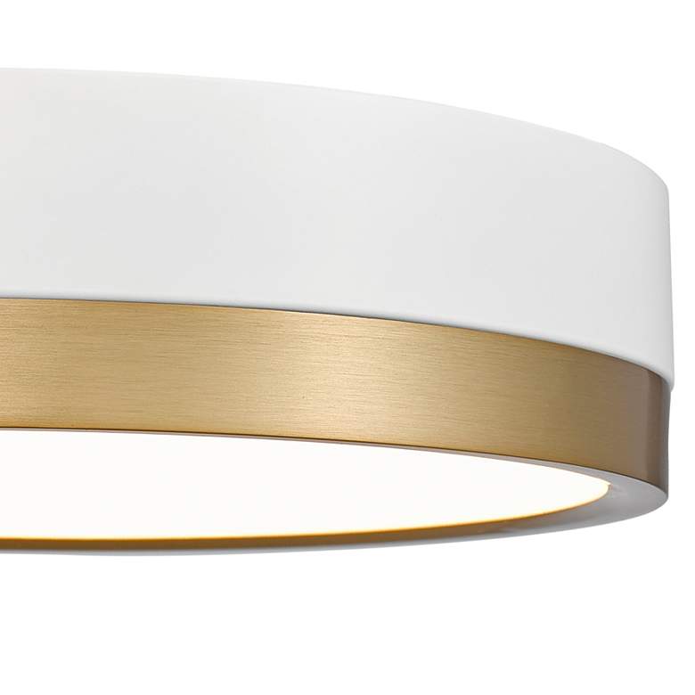 Image 5 Algar 12" Wide Matte White and Modern Gold LED Ceiling Light more views