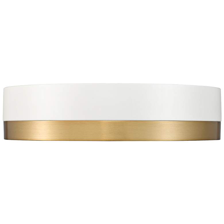 Image 7 Algar 12" Wide Matte White and Modern Gold LED Ceiling Light more views