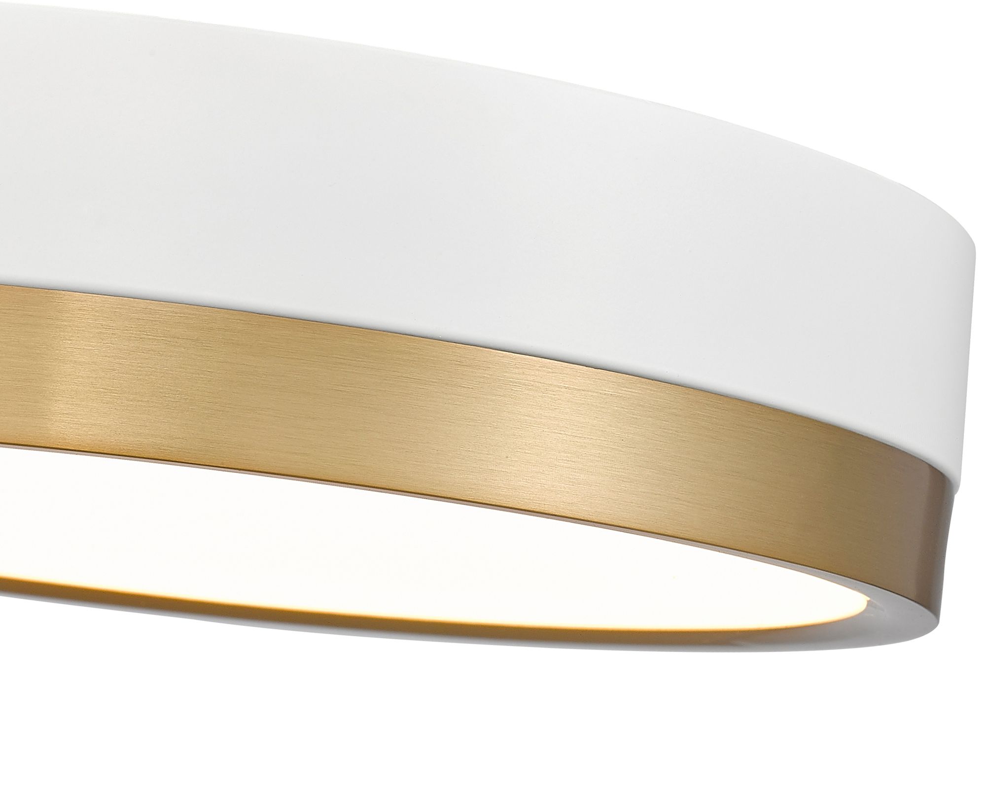 Algar 12" Wide Matte White and Modern Gold LED Ceiling Light in scene