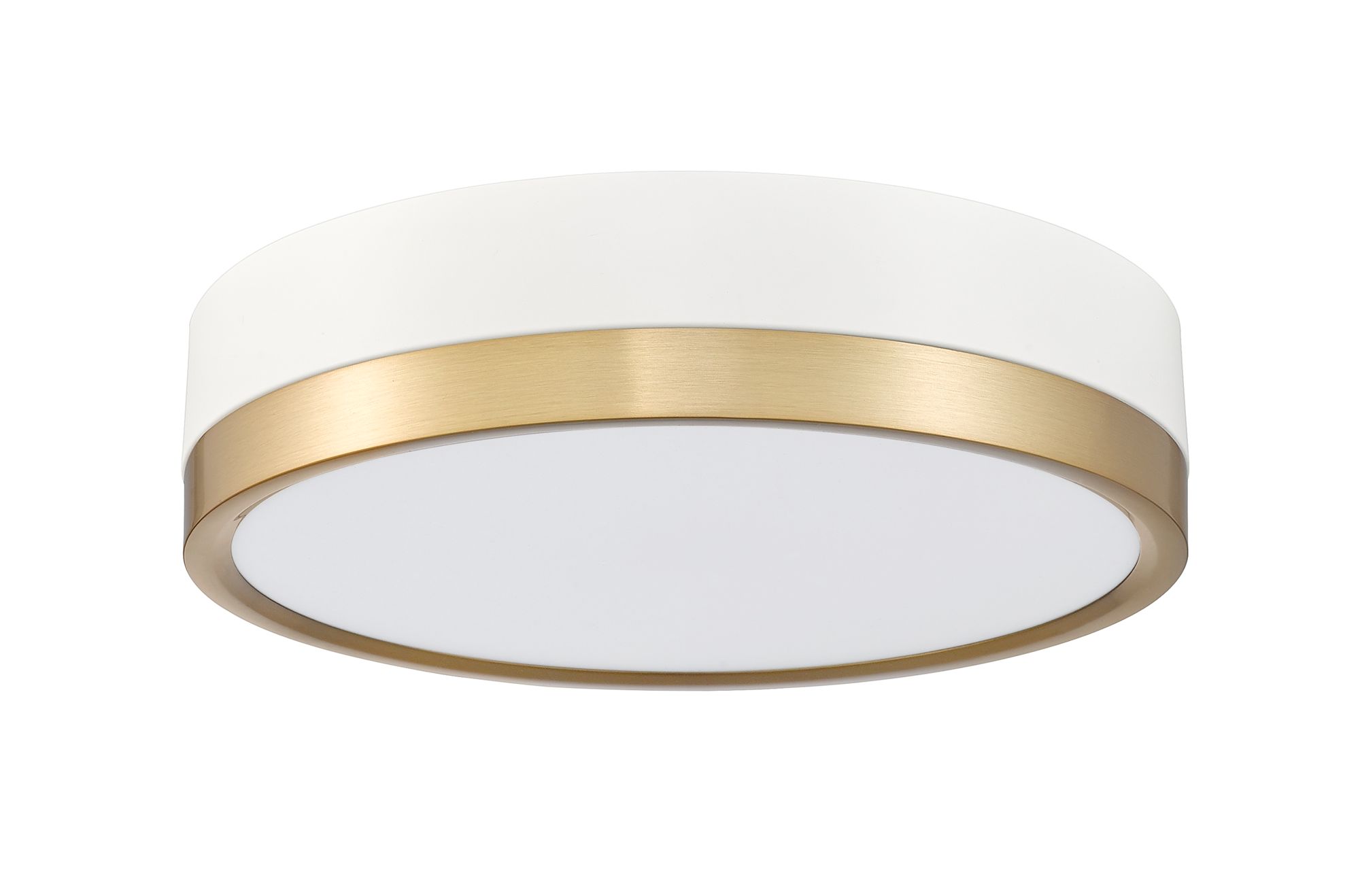 Algar 12" Wide Matte White and Modern Gold LED Ceiling Light in scene