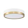 Algar 12" Wide Matte White and Modern Gold LED Ceiling Light in scene