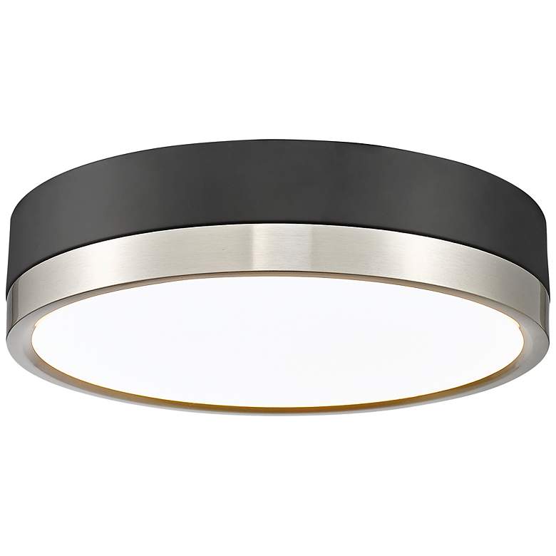 Image 3 Algar 12"W Matte Black and Brushed Nickel LED Ceiling Light