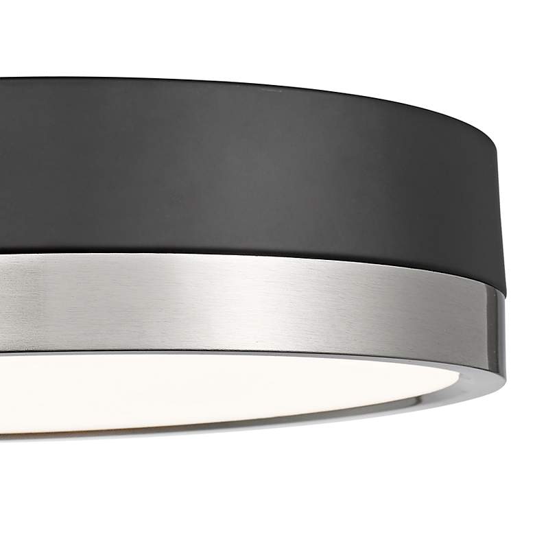 Image 5 Algar 12"W Matte Black and Brushed Nickel LED Ceiling Light more views