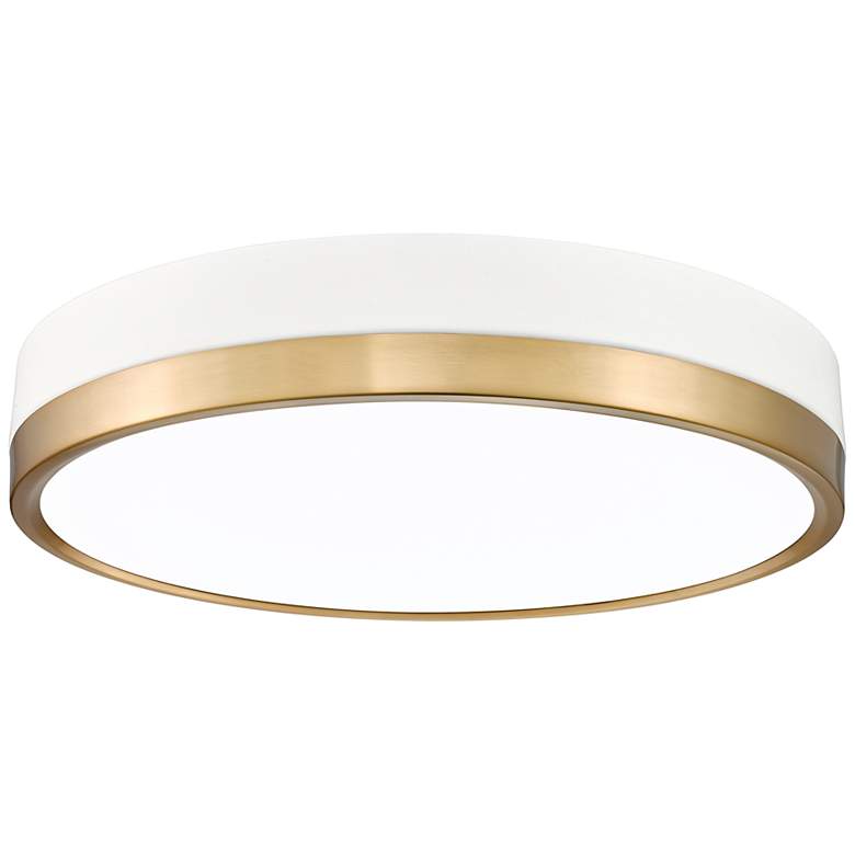 Image 2 Algar 16" Wide Matte White and Modern Gold LED Ceiling Light