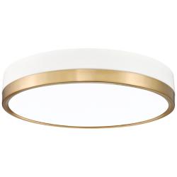 Algar 16" Wide Matte White and Modern Gold LED Ceiling Light
