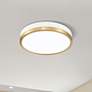 1_Algar 16" Wide Matte White and Modern Gold LED Ceiling Light