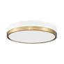 Algar 16" Wide Matte White and Modern Gold LED Ceiling Light