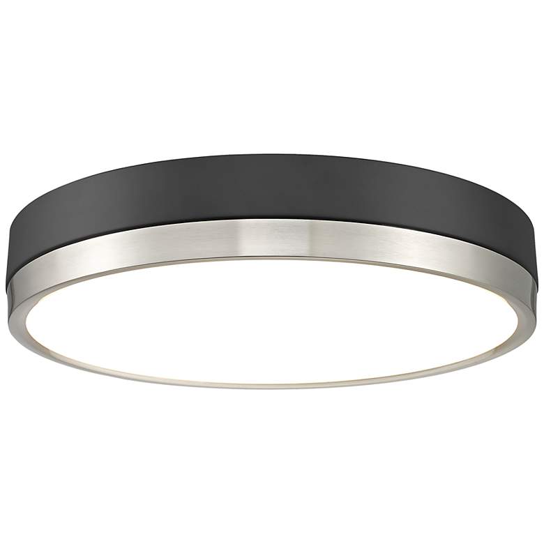 Image 3 Algar 16"W Matte Black and Brushed Nickel LED Ceiling Light