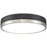 3_Algar 16"W Matte Black and Brushed Nickel LED Ceiling Light
