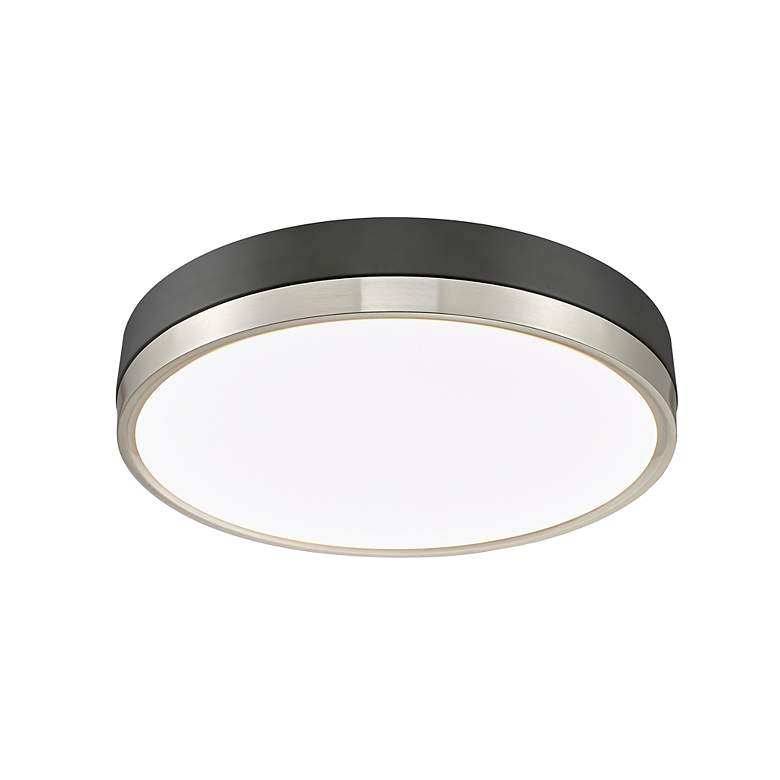 Image 7 Algar 16"W Matte Black and Brushed Nickel LED Ceiling Light more views