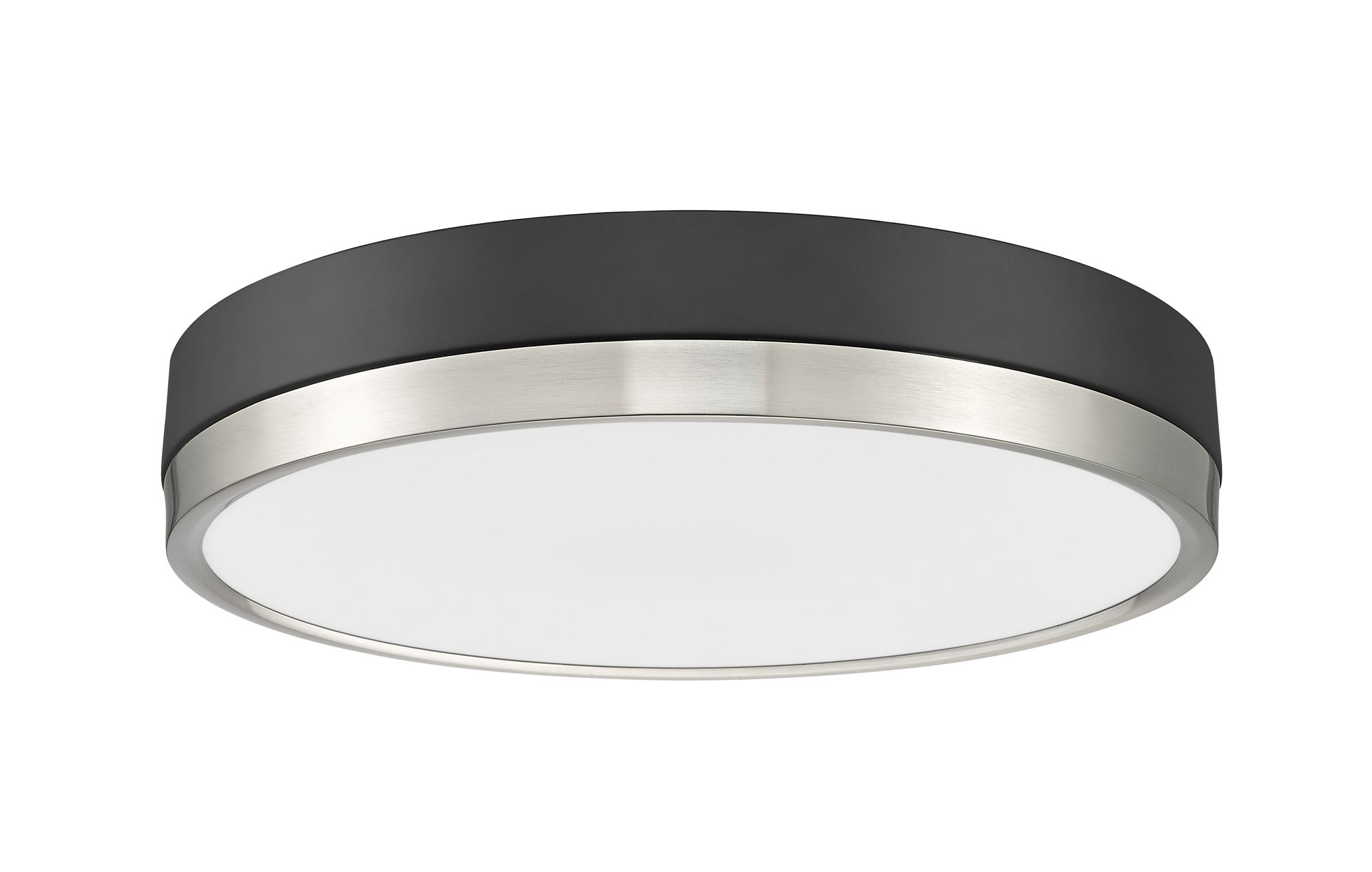 Algar 16"W Matte Black and Brushed Nickel LED Ceiling Light in scene