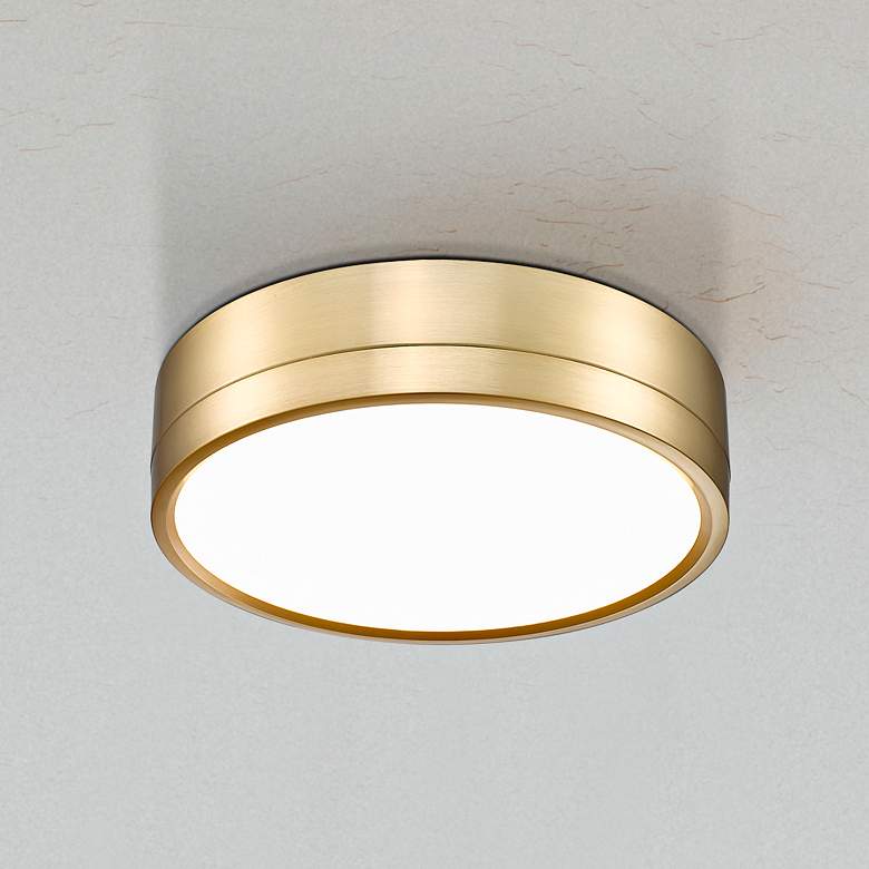 Image 2 Algar 12" Wide Modern Gold Round LED Ceiling Light