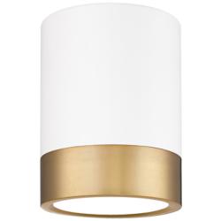 Algar 6" Wide Matte White and Modern Gold LED Ceiling Light