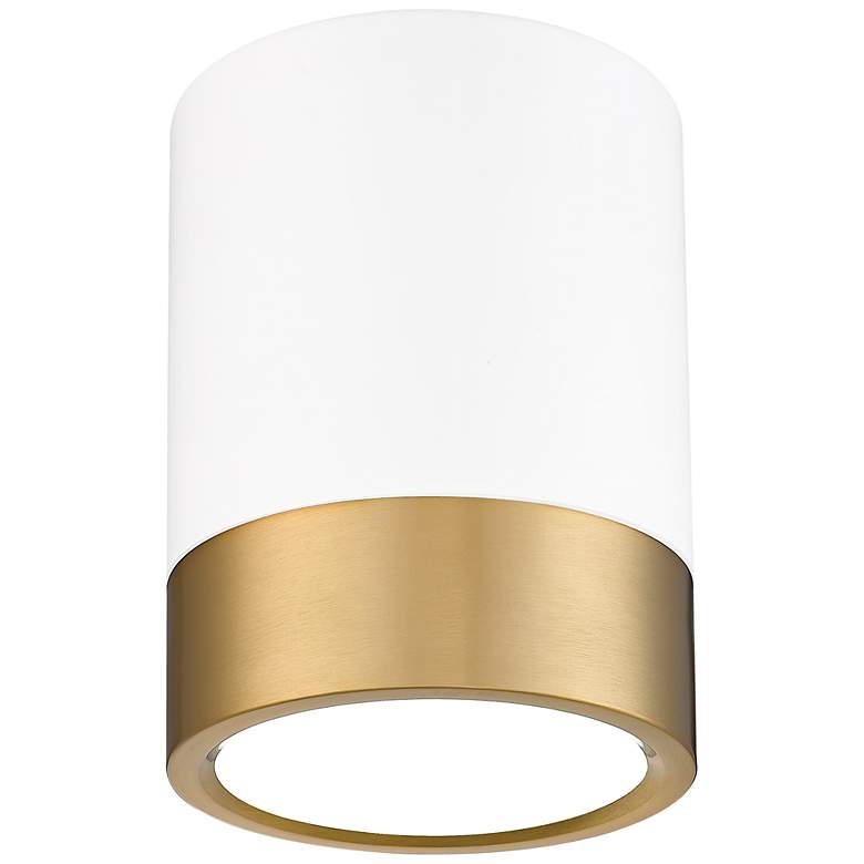 Image 5 Algar 6" Wide Matte White and Modern Gold LED Ceiling Light more views
